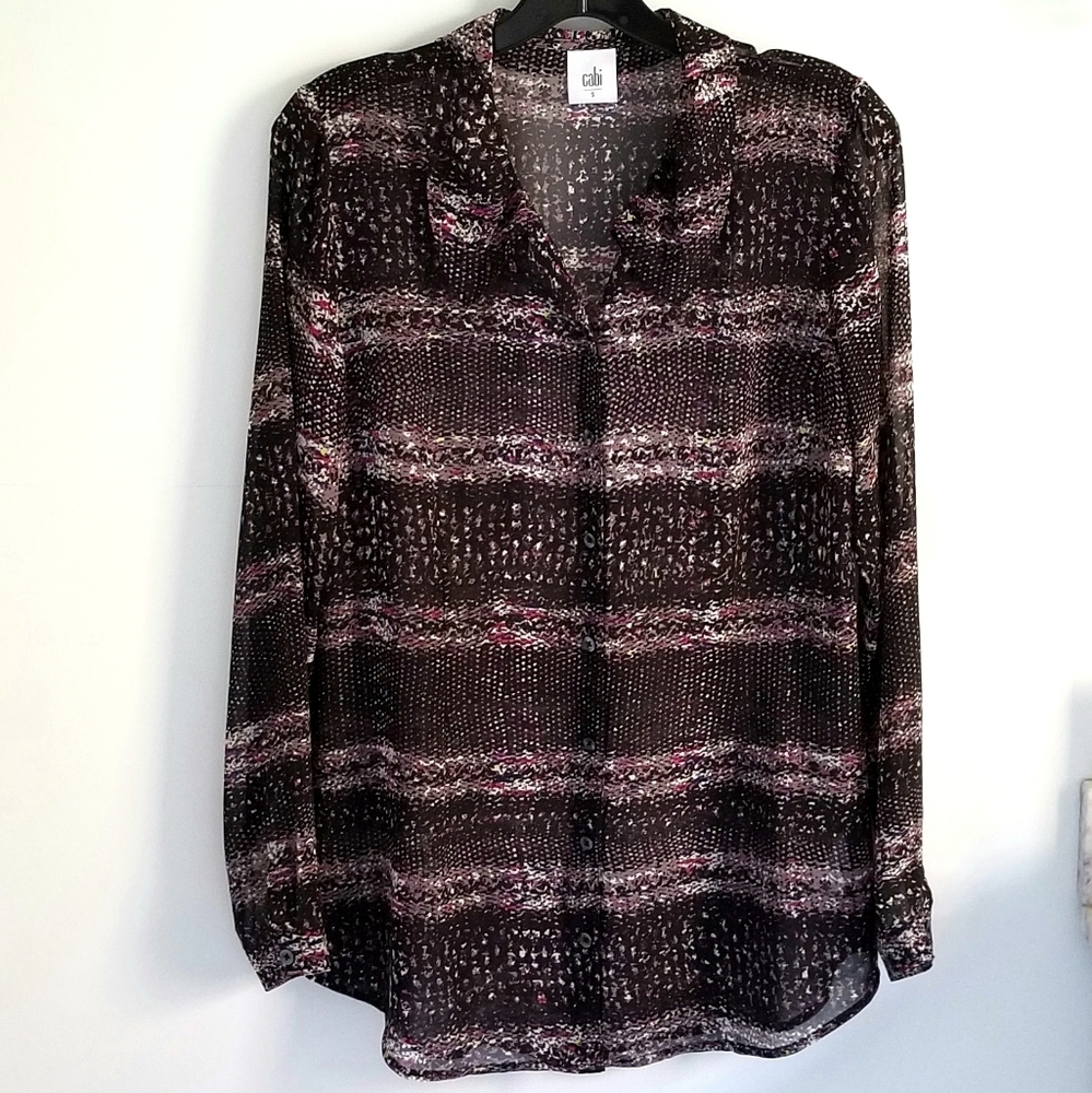 Cabi Snakeskin #3249 Button Down Polyester - image 6